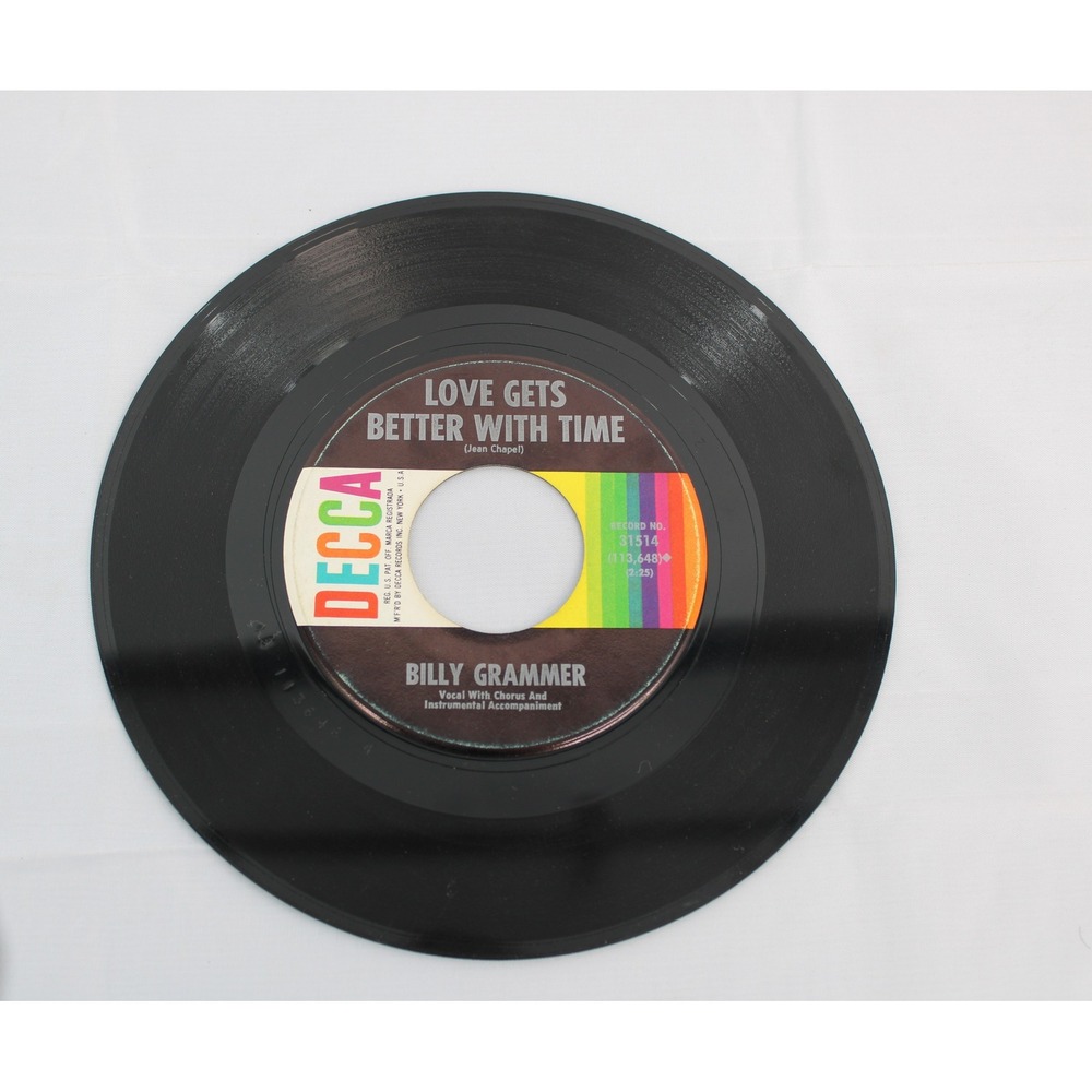Billy Grammer Love Gets Better With Time Lonesome Life Decca 31514 45 RPM Vinyl‎